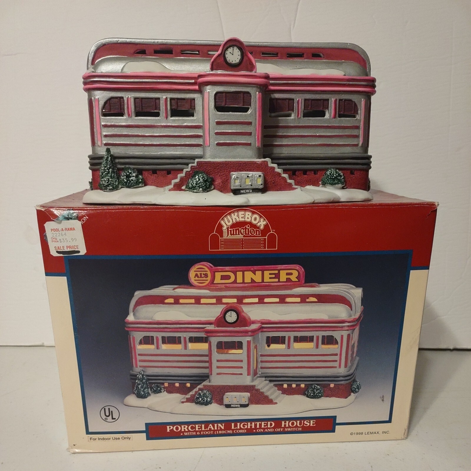 1998 Lemax Jukebox Junction Al’s Diner With Box /light
