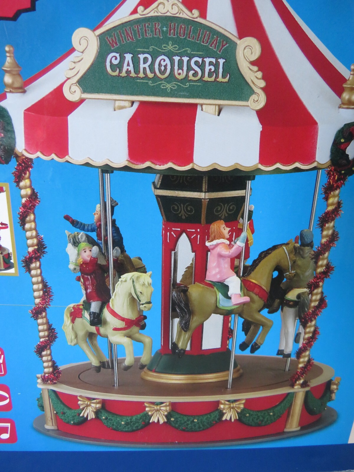 Lemax Sights & Sounds Winter Holiday Christmas Carousel #14902 Carnival Village