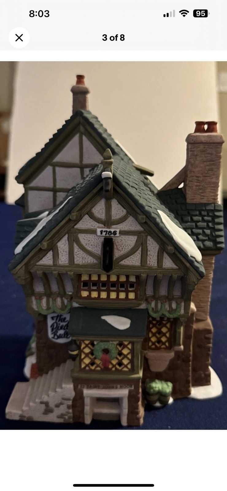 Dept 56 Light-Up House ~The Pied Bull Inn Dickens Village 57517 w/Cord Christmas