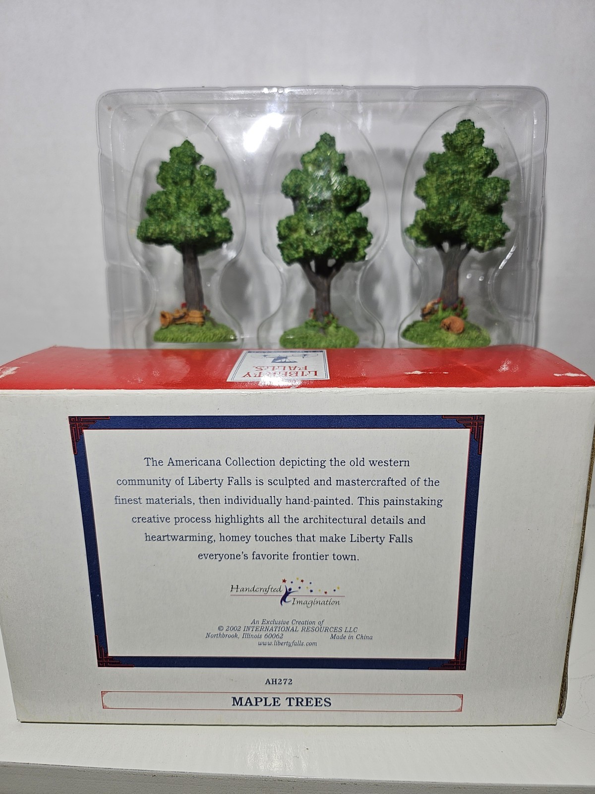 Liberty Falls Maple Trees Set of 3 AH272 Vintage 2002 Americana Village Boxed