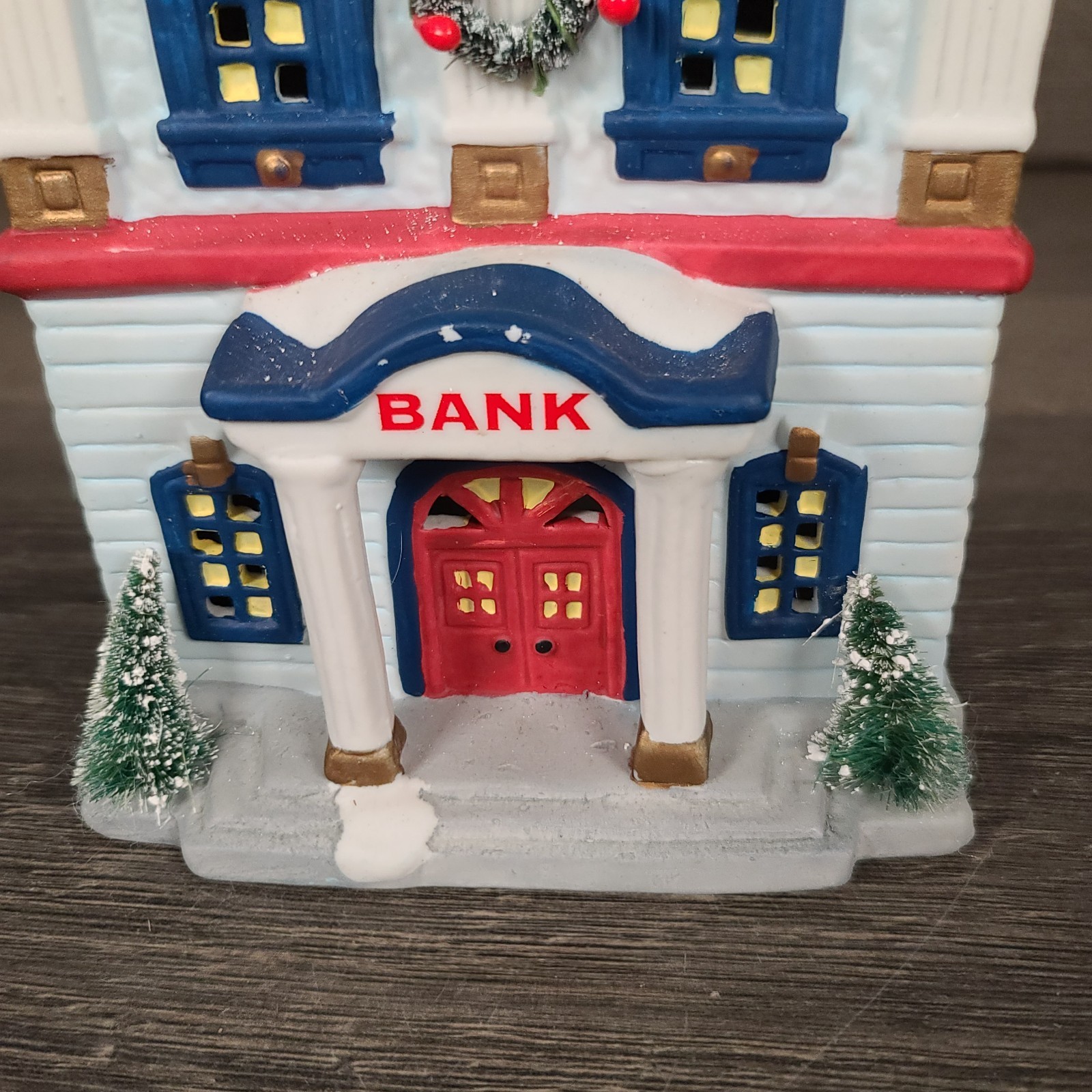 Vtg 1995 Noma Dickensville Porcelain Lighted Bank Christmas Village House