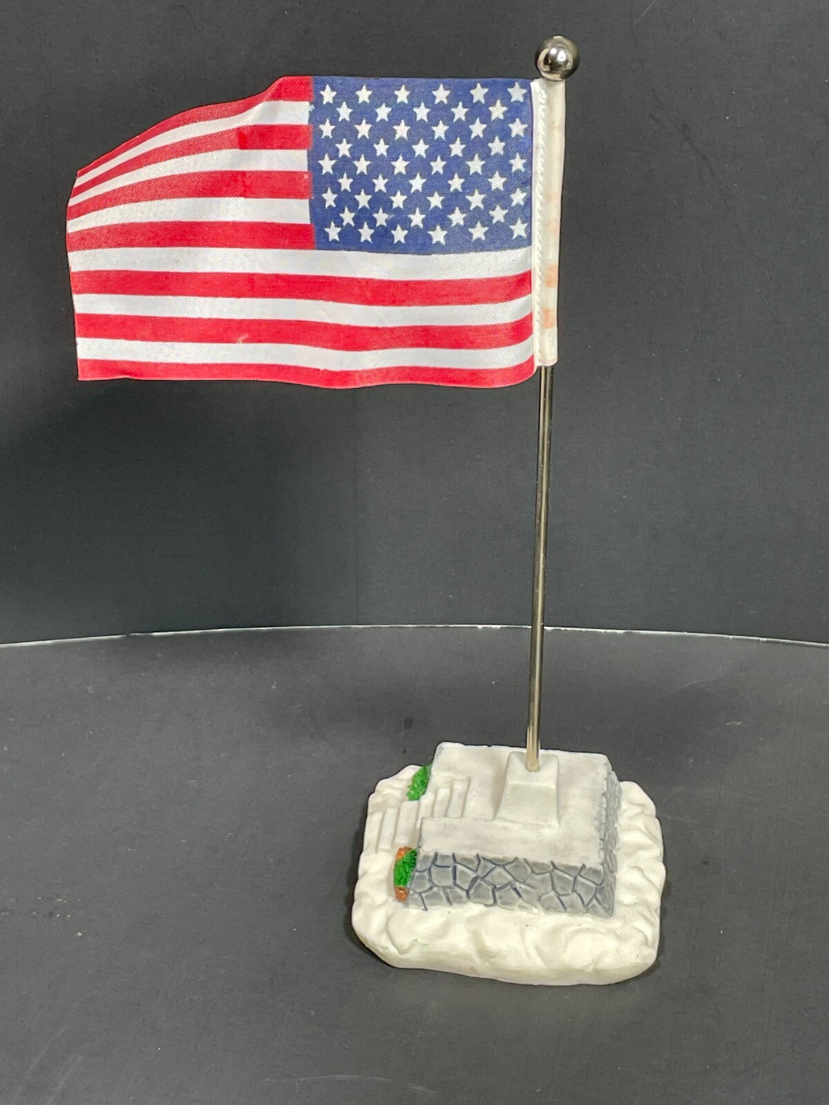 Lemax 1996 American Flag Pole Holidays & Seasons #64150 Vintage Patriotic