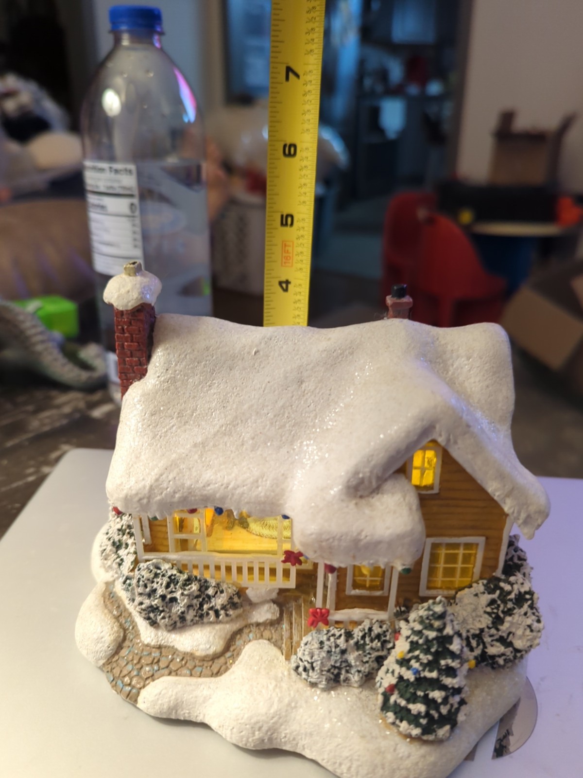 Teleflora Thomas Kinkade Childhood Home Light-Up Christmas House Flickering