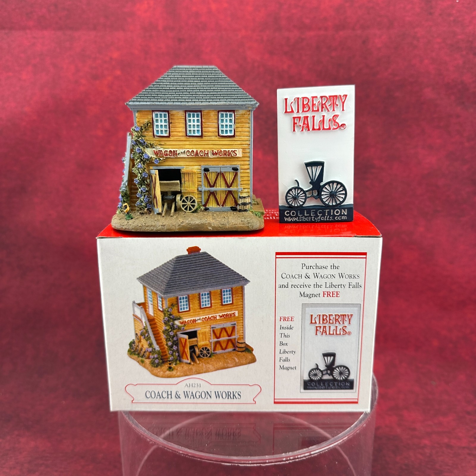 LIBERTY FALLS “COACH & WAGON WORKS” AH231 WITH LIBERTY FALLS MAGNET VINTAGE 2001