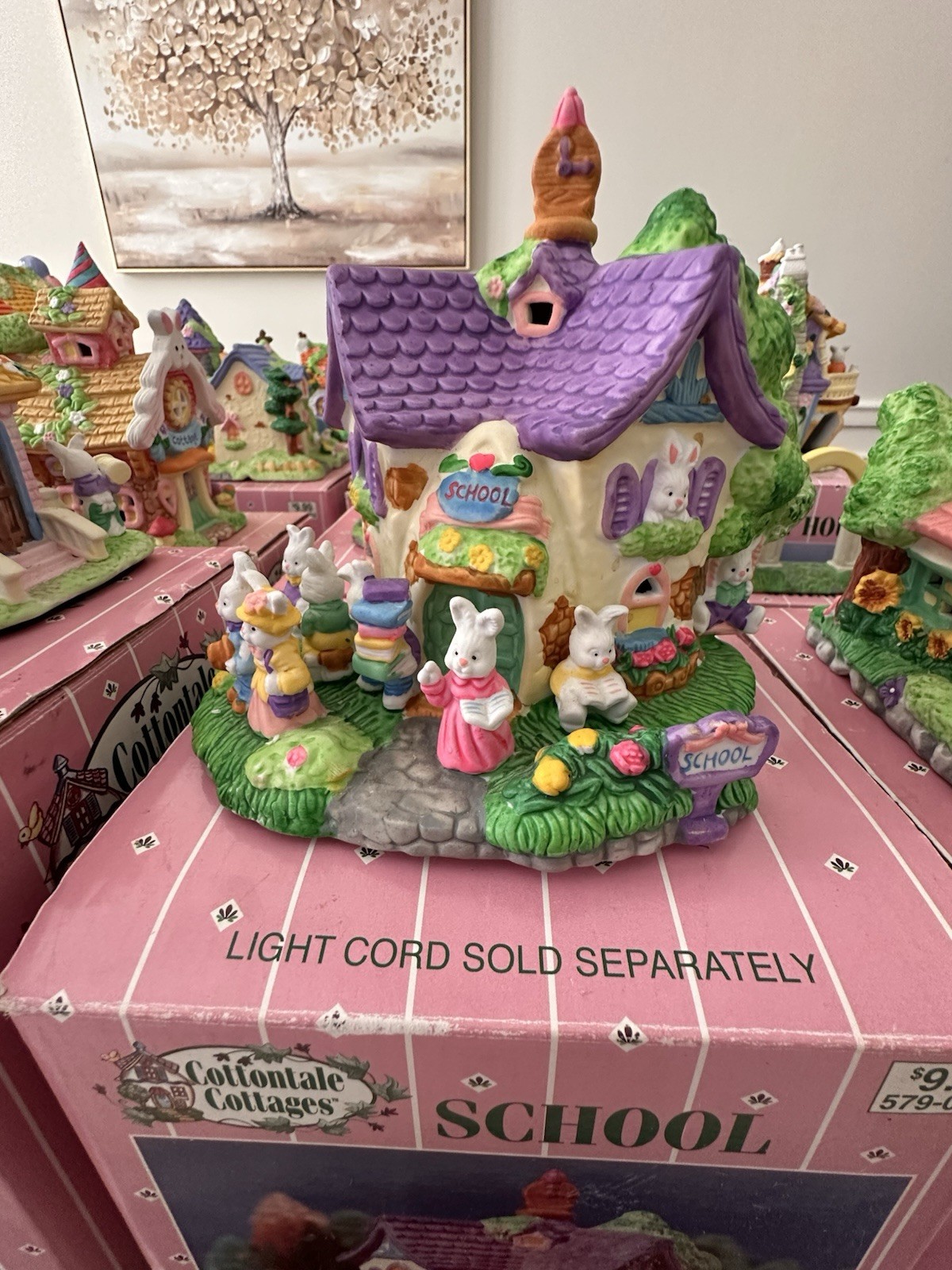 Cottontale Cottages Easter Ceramic Village Buildings Lot Boxed Toy Shop + More