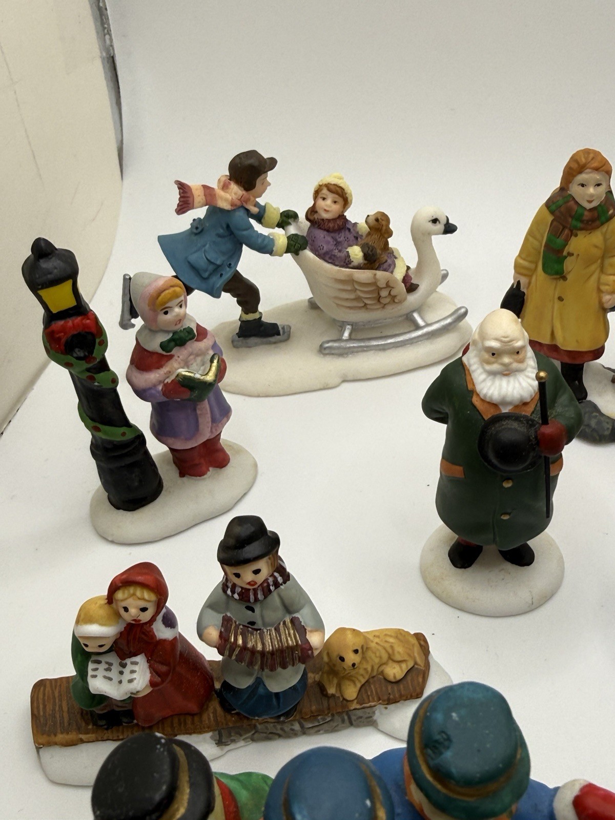 Vintage Christmas Village Figurines Lot 12 Carolers Santa Lemax Taiwan