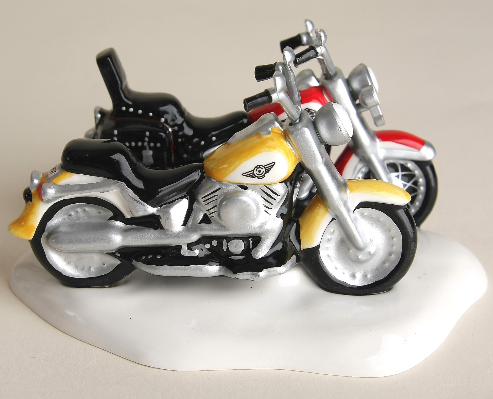 Harley Davidson FAT BOY & SOFTAIL #54900 Dept 56 Retired Christmas Village